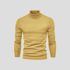 Turtleneck Sweater Men's Ribbed Knit White Long Sleeve Jumper – Casual, Office, Winter, Gift