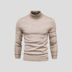 Turtleneck Sweater Men's Ribbed Knit White Long Sleeve Jumper – Casual, Office, Winter, Gift