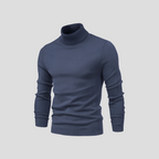 Turtleneck Sweater Men's Ribbed Knit White Long Sleeve Jumper – Casual, Office, Winter, Gift