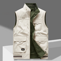 Utility Cargo Vest Men's Multi-Pocket Stand Collar Zip-Up – Outdoor, Casual, Fishing, Travel, Gift