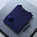 V-Neck Sweater Men's Navy Blue Long Sleeve Knit Pullover – Office, Casual, Gift · Faylori