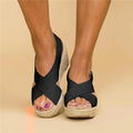 Wedge Espadrille Sandals Beige Open-Toe Women's – Casual, Summer Comfort Orthopedic Slingback Shoes