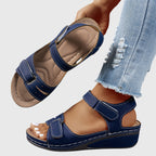 Wedge Sandals Women's Open Toe Adjustable Strap Ankle Sandals Red – Casual, Summer, Everyday Comfort Walking