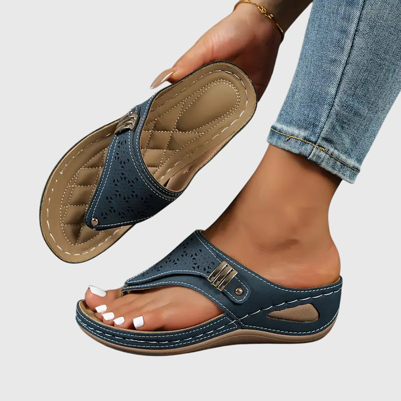 Wedge Thong Sandals Women's Cutout Flip Flops Comfort Slip-On – Casual, Summer, Everyday Wear