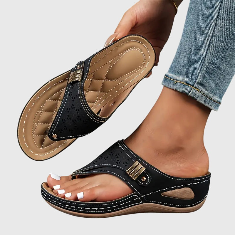 Wedge Thong Sandals Women's Cutout Flip Flops Comfort Slip-On – Casual, Summer, Everyday Wear