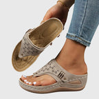 Wedge Thong Sandals Women's Cutout Flip Flops Comfort Slip-On – Casual, Summer, Everyday Wear