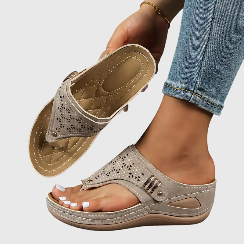 Wedge Thong Sandals Women's Cutout Flip Flops Comfort Slip-On – Casual, Summer, Everyday Wear