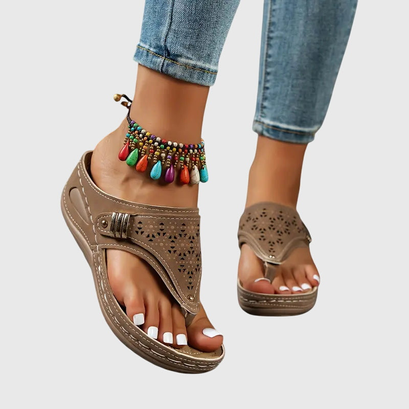 Wedge Thong Sandals Women's Cutout Flip Flops Comfort Slip-On – Casual, Summer, Everyday Wear
