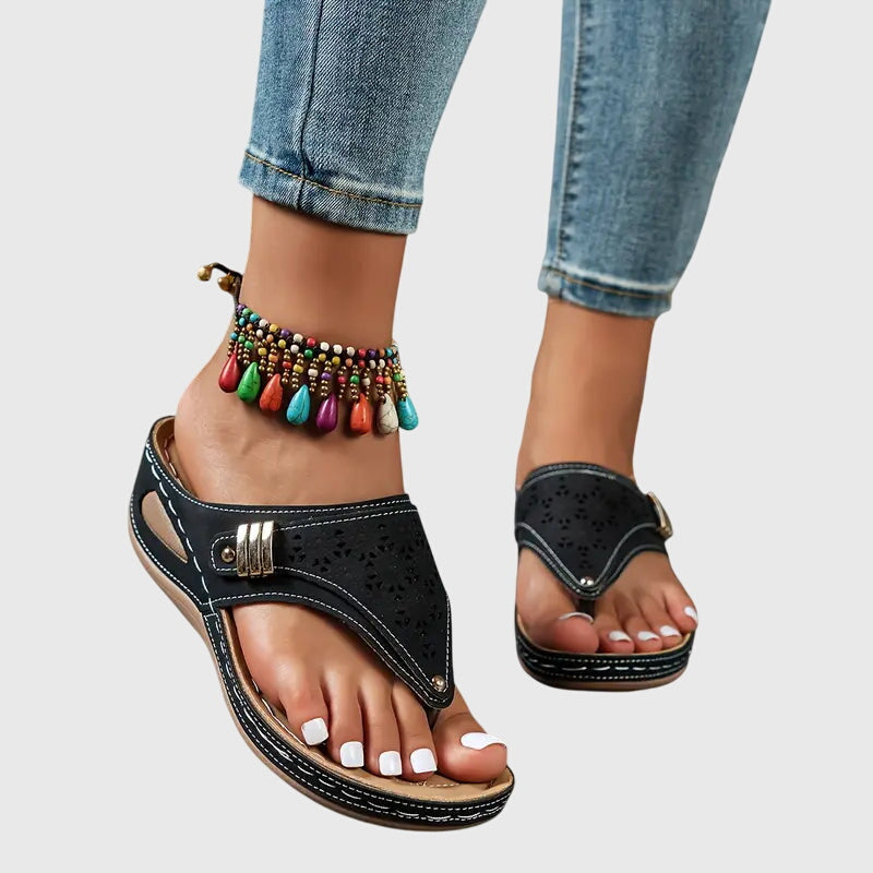 Wedge Thong Sandals Women's Cutout Flip Flops Comfort Slip-On – Casual, Summer, Everyday Wear