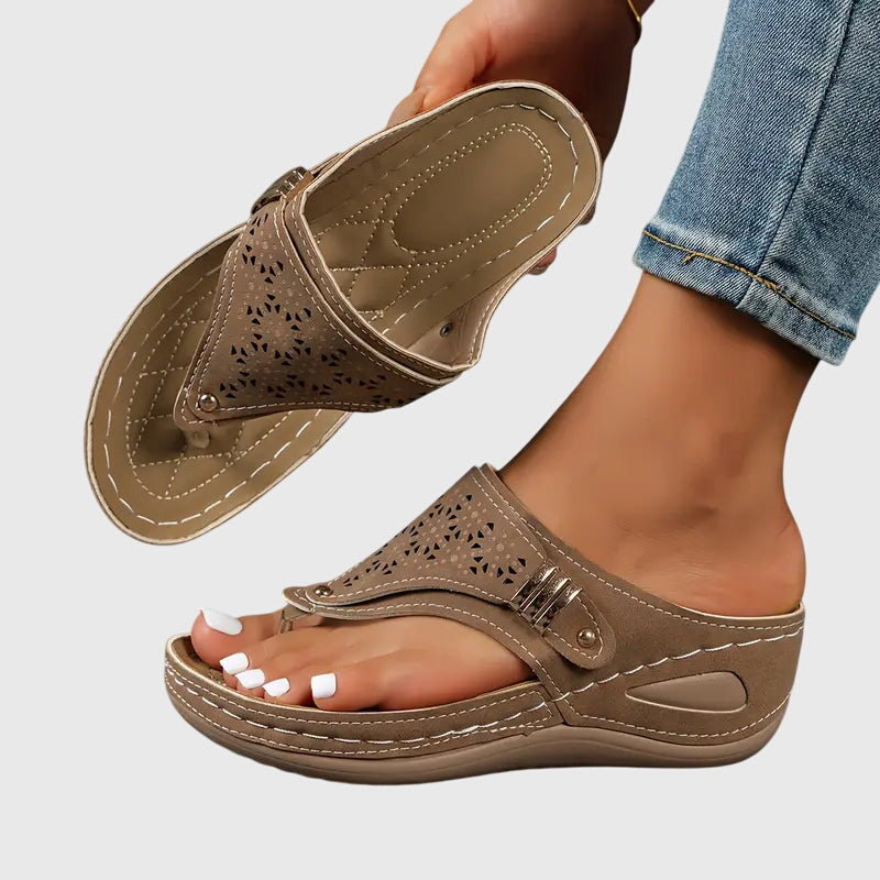 Wedge Thong Sandals Women's Cutout Flip Flops Comfort Slip-On – Casual, Summer, Everyday Wear