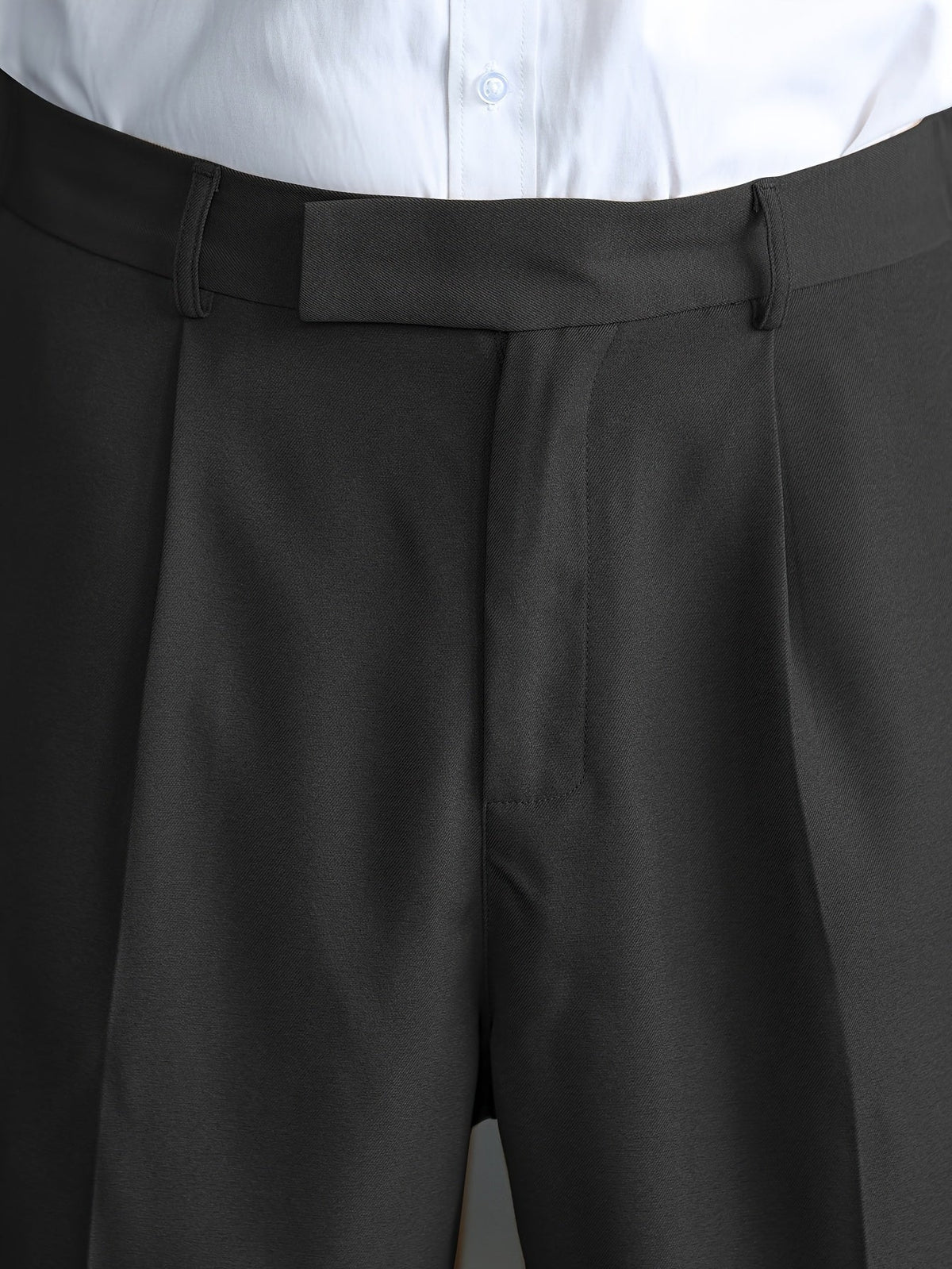Wide-Leg Dress Pants Men's Relaxed Fit Black Pleated Trousers – Office, Casual, Formal Wear