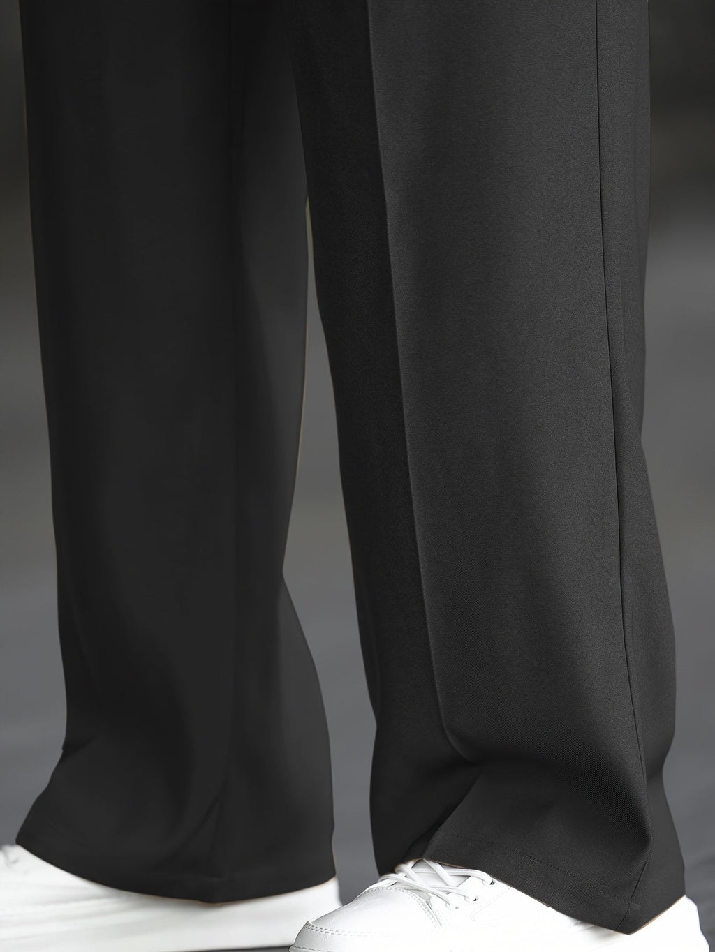 Wide-Leg Dress Pants Men's Relaxed Fit Black Pleated Trousers – Office, Casual, Formal Wear
