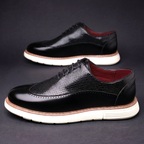 Wingtip Oxford Shoes Men's Brown Leather Brogue Lace-Up Sneaker Sole – Office, Casual, Gift