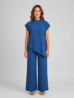 Women's Asymmetric Two-Piece Set | Mock Neck-Faylori