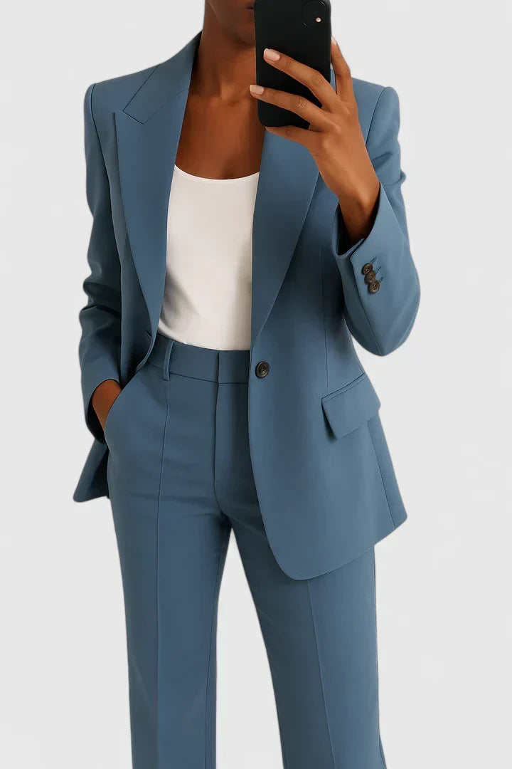 Women's Blazer Pants Suit Set Black 2-Piece – Office, Business, Formal, Work, Gift