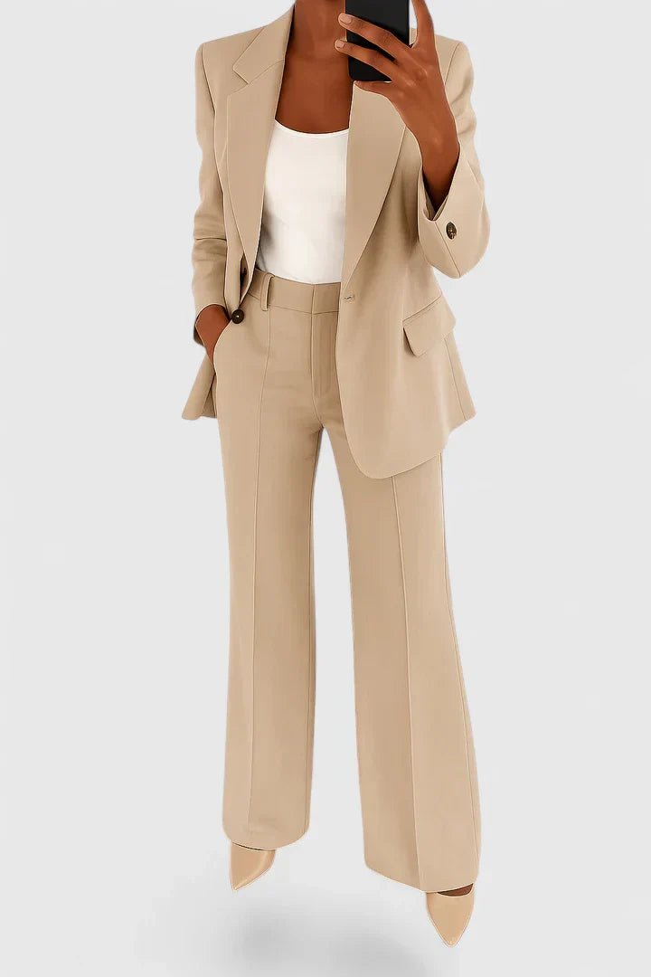 Women's Blazer Pants Suit Set Black 2-Piece – Office, Business, Formal, Work, Gift