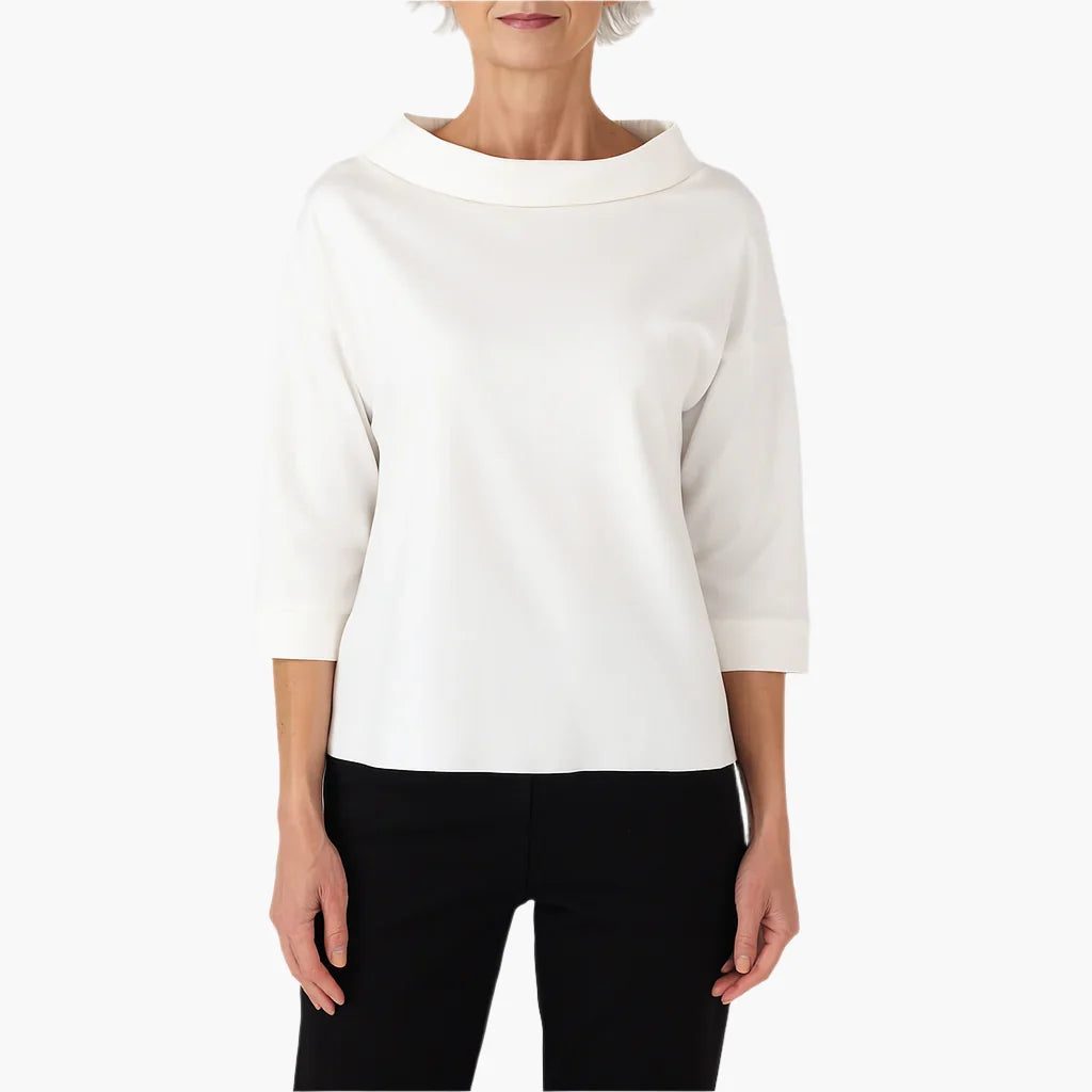 Women's Cowl Neck Top | Three-Quarter Sleeve-Faylori