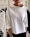 Women's Cowl Neck Top | Three-Quarter Sleeve-Faylori
