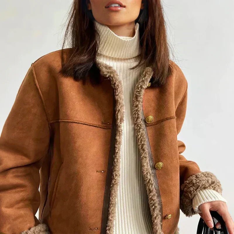 Women's Cropped Jacket | Button Front-Faylori