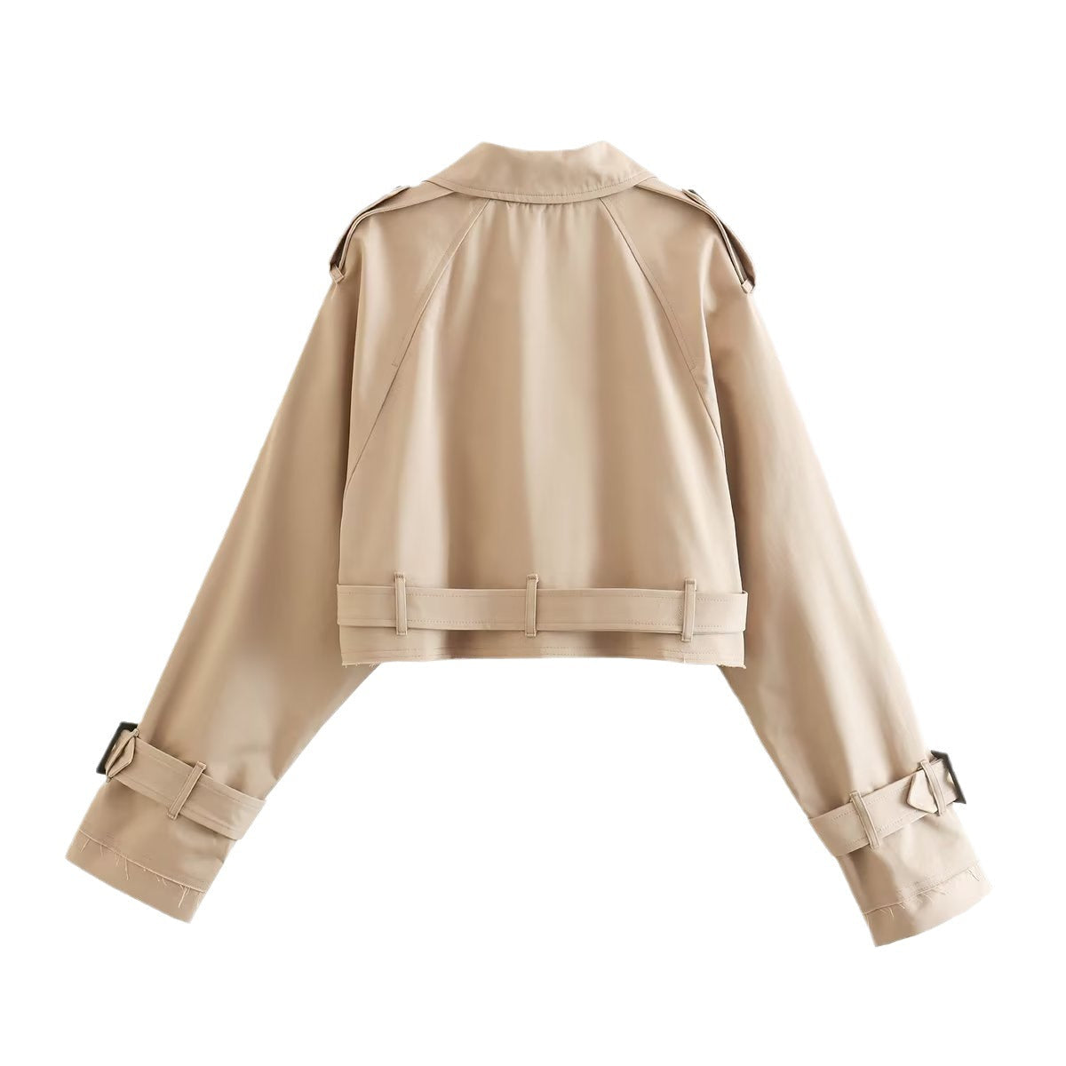 Women's Cropped Trench Coat | Belted Waist-Faylori