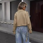 Women's Cropped Trench Coat | Double-Breasted-Faylori
