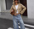 Women's Cropped Trench Coat | Double-Breasted-Faylori