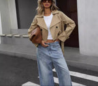 Women's Cropped Trench Coat | Double-Breasted-Faylori