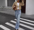 Women's Cropped Trench Coat | Double-Breasted-Faylori
