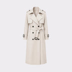 Women's Double-Breasted Trench Coat Belted Long Oversized Fit – Casual, Office, Holiday, Gift