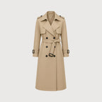 Women's Double-Breasted Trench Coat Belted Long Oversized Fit – Casual, Office, Holiday, Gift