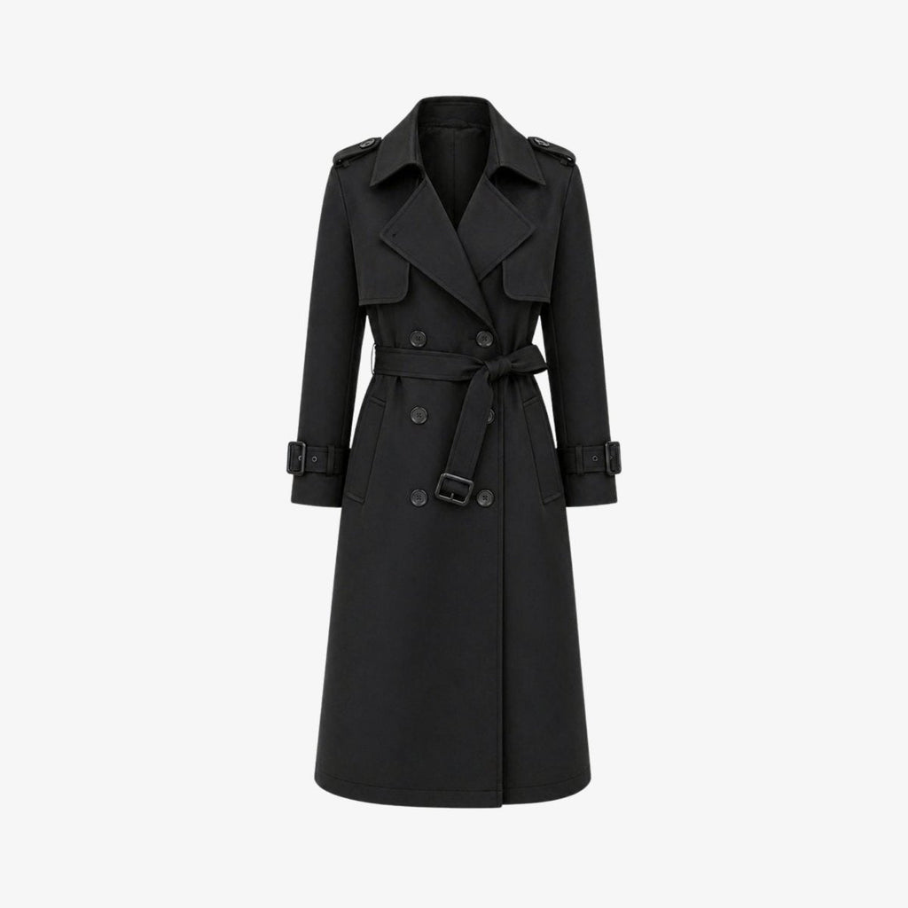 Women's Double-Breasted Trench Coat Belted Long Oversized Fit – Casual, Office, Holiday, Gift