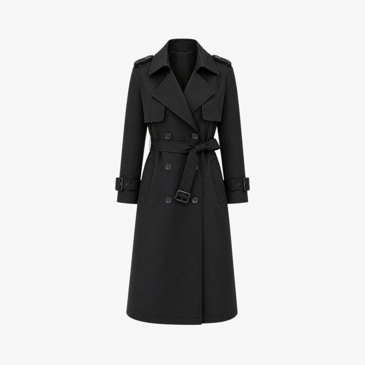 Women's Double-Breasted Trench Coat Belted Long Oversized Fit – Casual, Office, Holiday, Gift