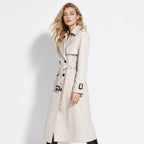 Women's Double-Breasted Trench Coat Belted Long Oversized Fit – Casual, Office, Holiday, Gift