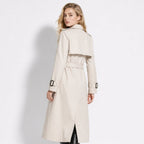 Women's Double-Breasted Trench Coat Belted Long Oversized Fit – Casual, Office, Holiday, Gift