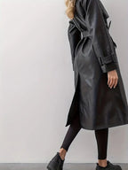 Women's Double-Breasted Trench Coat | Belted Waist-Faylori