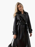 Women's Double-Breasted Trench Coat | Belted Waist-Faylori