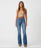 Women's Flare Jeans | Double-Button Waist-Faylori