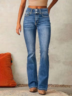 Women's Flare Jeans | Double-Button Waist-Faylori