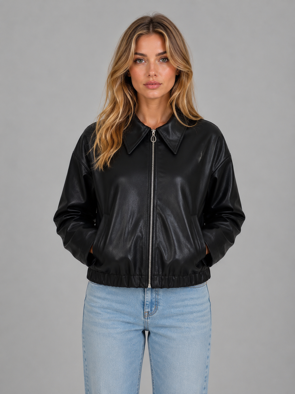 Women's Full-Zip Jacket | Collared Neck-Faylori