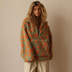 Women's Half-Zip Pullover | Floral Print-Faylori