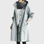 Women's Hooded Trench Coat | Button Front-Faylori