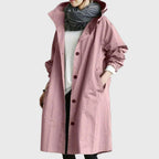 Women's Hooded Trench Coat | Button Front-Faylori
