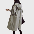 Women's Hooded Trench Coat | Button Front-Faylori