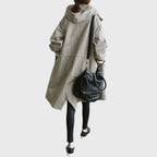 Women's Hooded Trench Coat | Button Front-Faylori