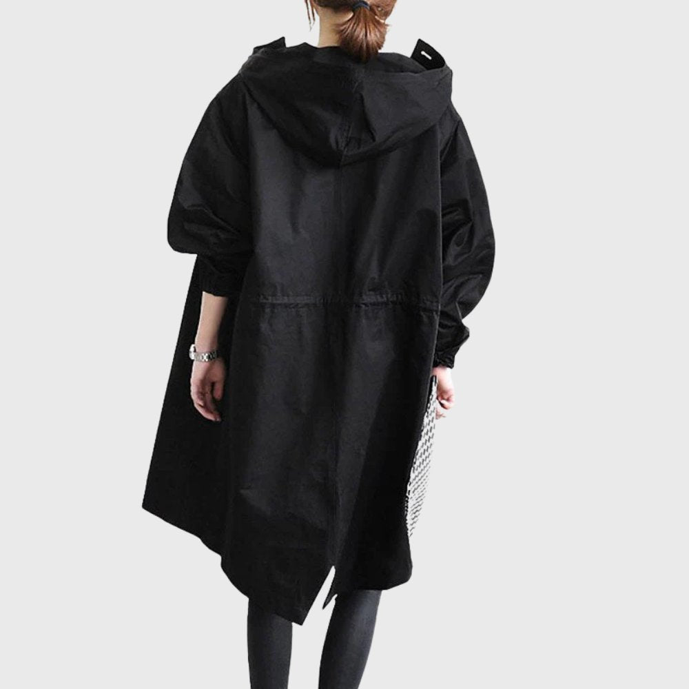 Women's Hooded Trench Coat | Button Front-Faylori