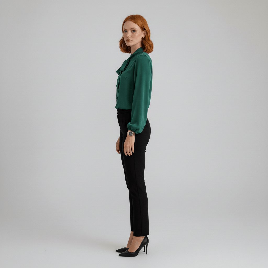Women's Long-Sleeve Blouse | Bow-Tie Neck-Faylori