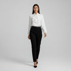 Women's Long-Sleeve Blouse | Bow-Tie Neck-Faylori