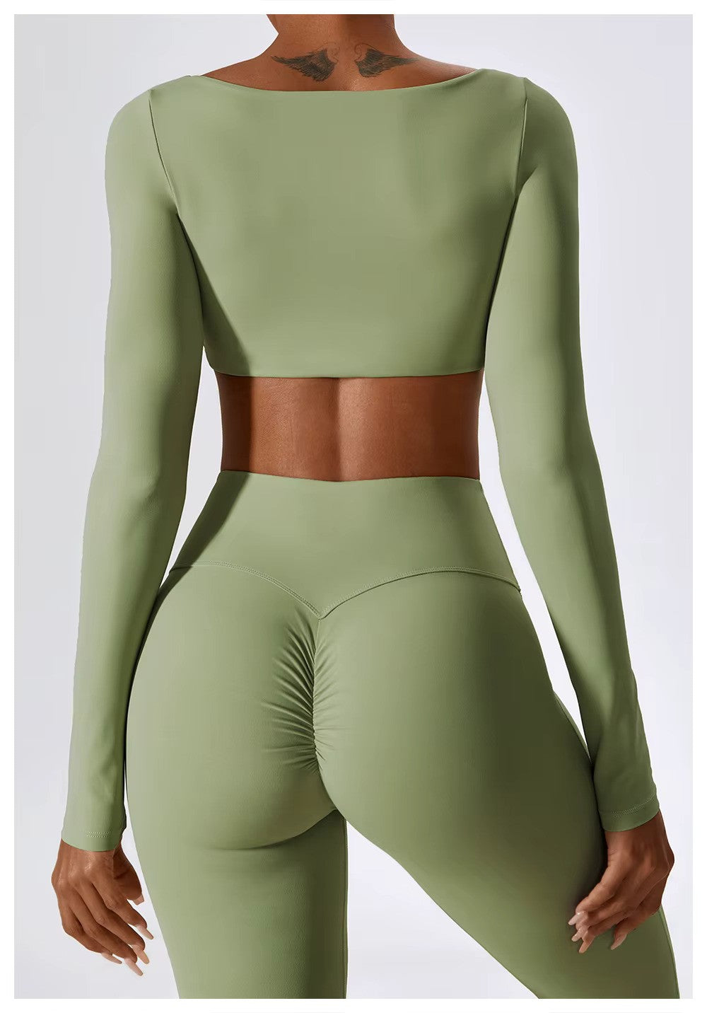 Women's Long-Sleeve Yoga Set | Square Neck-Faylori