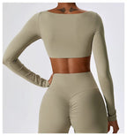 Women's Long-Sleeve Yoga Set | Square Neck-Faylori