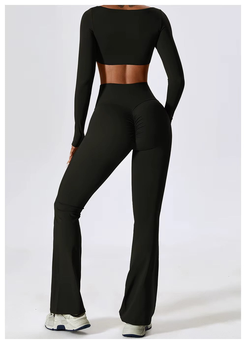 Women's Long-Sleeve Yoga Set | Square Neck-Faylori
